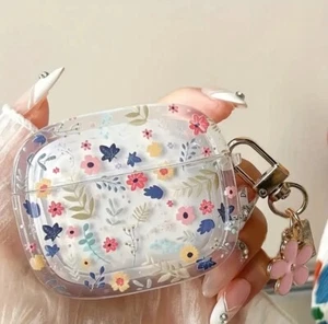 Airpods Pro Pro 1st 2nd 3rd Gen Cute Flower Pattern Case Cover With Charms - Picture 1 of 3