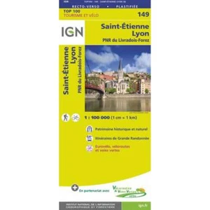 France Saint-Etienne / Lyon map 149 IGN TOP100 1:100K road, hiking, cycling - Picture 1 of 2