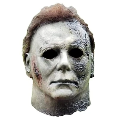 Halloween Kills Adult Michael Myers Horror Costume Latex Mask Prop Burned Face - Image 1 of 4