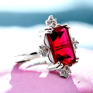 Natürlicher Rubin Edelstein Vintage Ring 925 Sterlingsilber indischer Schmuck für Mädchen - Bild 1 von 10