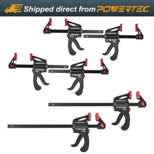 POWERTEC 71787 Quick Relwase Bar Clamp Set, 4pc 6 inch & 2pc 12 inch Bar Clamps - Picture 1 of 8