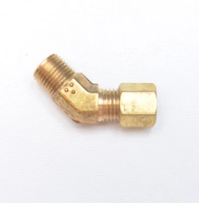 3/16" Tube OD Compression 45 Degree Elbow x 1/8" Male NPT Fitting Adapter - Image 1 of 4
