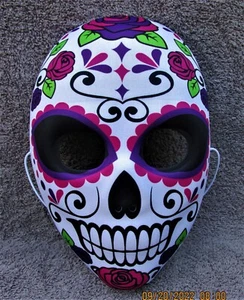 Day of the Dead Skull Mask Halloween Face Mask #3 Adult Size - Picture 1 of 2