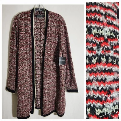 Cárdigan abierto Kasper XL para mujer suéter-rojo fuego multi dorado brillante precio de venta sugerido por el fabricante 119 USD Foto 1 de 4