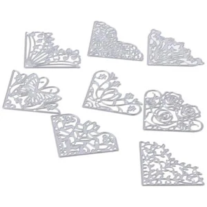 8Pcs Lace Flowers Die Cuts Corner Lace Die Cuts Card Scrapbook Making - Picture 1 of 7