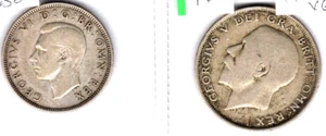 UK 1921 & 1938 SILVER - Picture 1 of 2