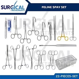 22 Pcs Feline Spay Set Stainless Surgical Veterinary Instruments kit German GR - Picture 1 of 8