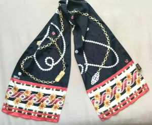  Bob Mackie Designer Vintage 100 % Seide 90er klassischer barocker Schal 52 x 11 Zoll JAPAN - Bild 1 von 8