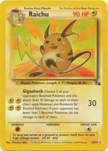 Pokémon TCG - Raichu - 29/62 - Rare Unlimited - Fossil Unlimited [Near Mint] - Picture 1 of 2