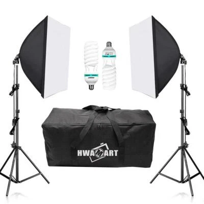 Continuous Lighting Softbox Studio Kit 2x 150W Photography Light Stand Photo UK - Image 1 of 4