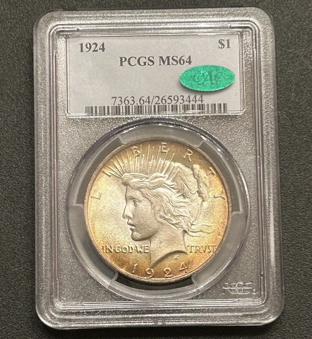 1924 Silver Peace Dollar — PCGS MS64 CAC ✅ — Tough To Find With Natural Toning! Cover