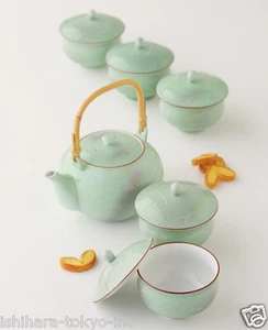 [Value] Hasami Porcelain : SAGANO - Japanese Kyusu Tea pot & 5 tea cup Set w Box - Picture 1 of 1