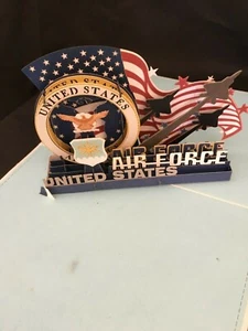 US Air Force 3D Pop Up Karte Militär Vatertag Aktiv Dienst Rentner Veteran - Bild 1 von 1