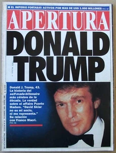 1989 DONALD TRUMP seltenes MAGAZIN zum ersten Mal auf COVER DER ARGENTINA Zeitschrift - Bild 1 von 4
