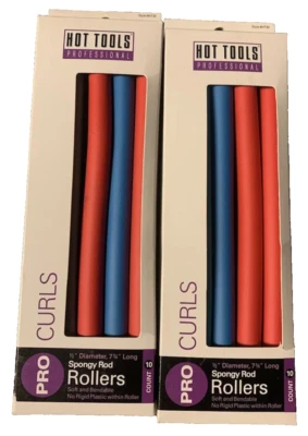Lot of 2 Sets 10ct ea Hot Tools Professional Pro Curls Spongy Rod Rollers - Image 1 of 4