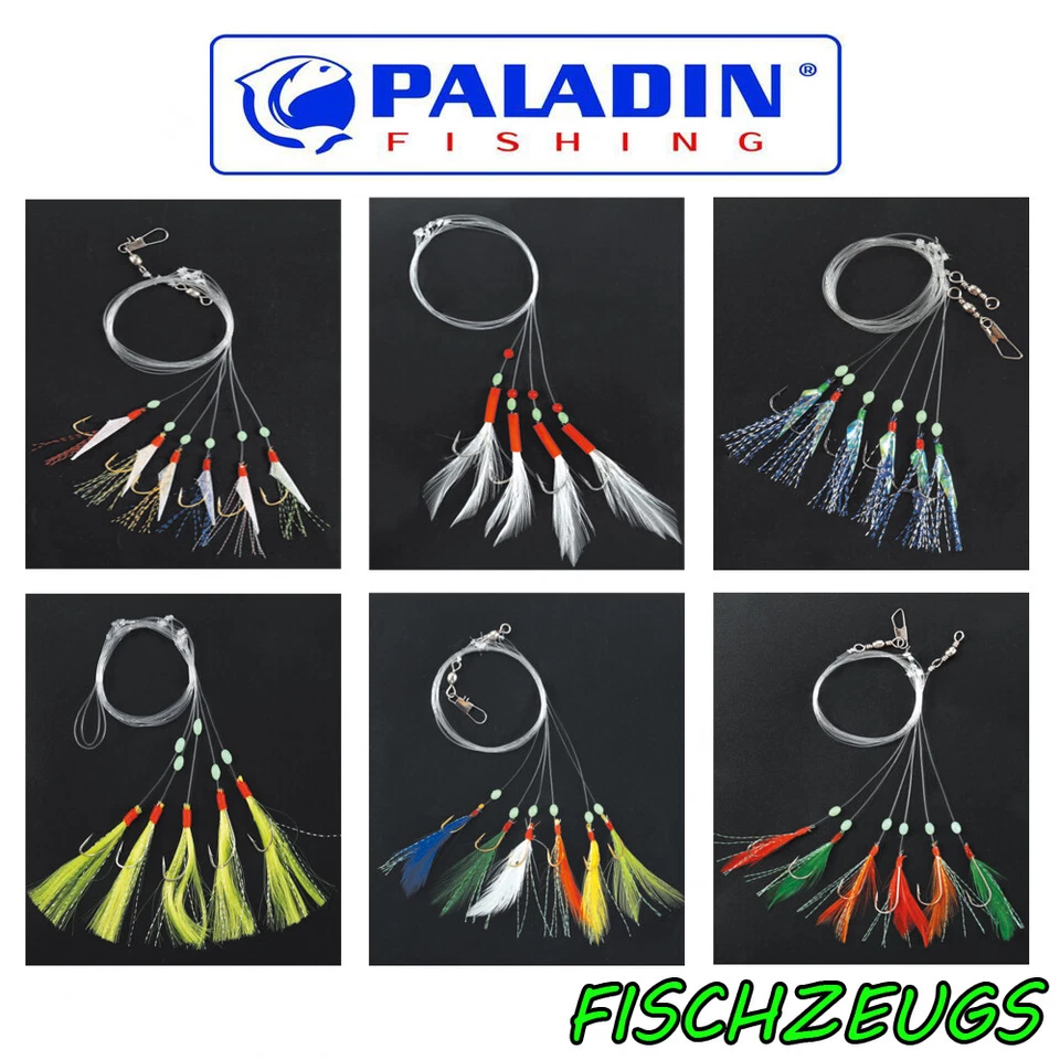 Paladin Makrelen Paternoster Salzwasser Hochsee Meeresangeln Vorfach 4-6 Haken