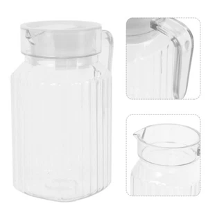 Juice Bottle Carafe with Lid Containers Lids Beverage Bedside Cup - Picture 1 of 12
