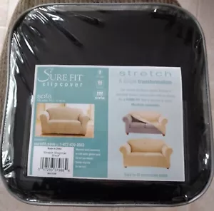 (1) NEW~SURE FIT stretch SOFA Slip Cover Diagonal Black - 1 piece - Picture 1 of 3