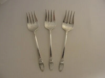 LOTE DE 3 TENEDORES DE POSTRE/CARNE ASTILLADA PLATO PLATA PRIMER AMOR 1937 VINTAGE *36 Foto 1 de 3