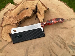 Buck USA CLEAVER BENGAL TIGER KIRINITE HANDLES CUSTOM DOG PAW PINS ONE OF A KIND - Picture 1 of 11