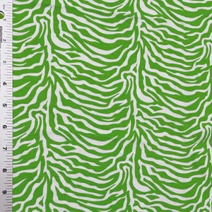 Lime Green and White Zebra Stripe Cotton Jersey Knit Fabric 34" x 42" - Picture 1 of 1
