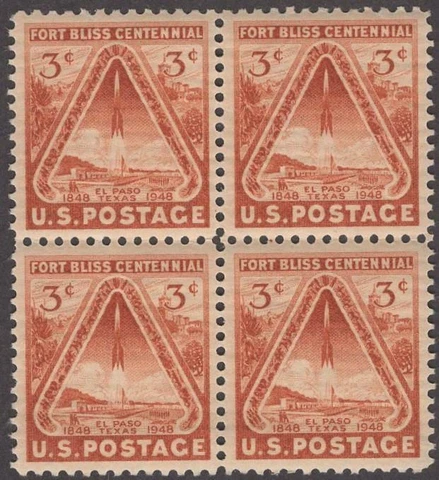 Scott # 976 - Block Of 4 - Fort Bliss, Texas - MNH - 1948 Cover