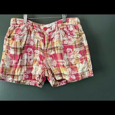 Girl’s Route 66 Shorts Sz 16 plaid pink green white peach and with white flowers - Image 1 of 4