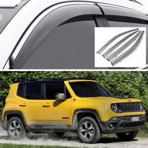 4X Window Deflector Visors Sun Rain Guards Vent Shade for Jeep Renegade 15-2020 - Picture 1 of 8