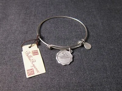 NEW NWT Bella Ryann charm bangle bracelet letter initial V silver tone - Image 1 of 4