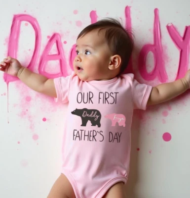 MILLY MOLLY MORLEY Personalisierter erster Vatertag Mädchen Strampler, 1. Vatertag Geschenk, Body "