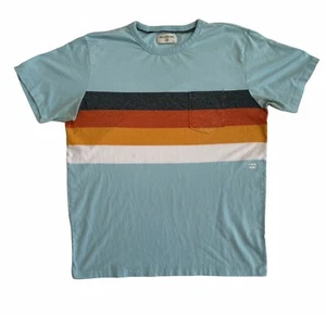 ⚡⚡Vintage 90s Billabong Striped Short Sleeve Pocket Heavy T Shirt Mens XL Blue⚡⚡ - Picture 1 of 9