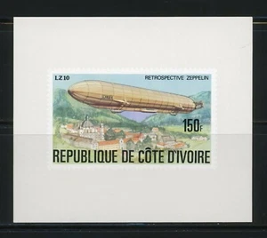 Ivory Coast MNH #442 Imperf Proof Retrospective Zeppelin Stamp - Picture 1 of 1