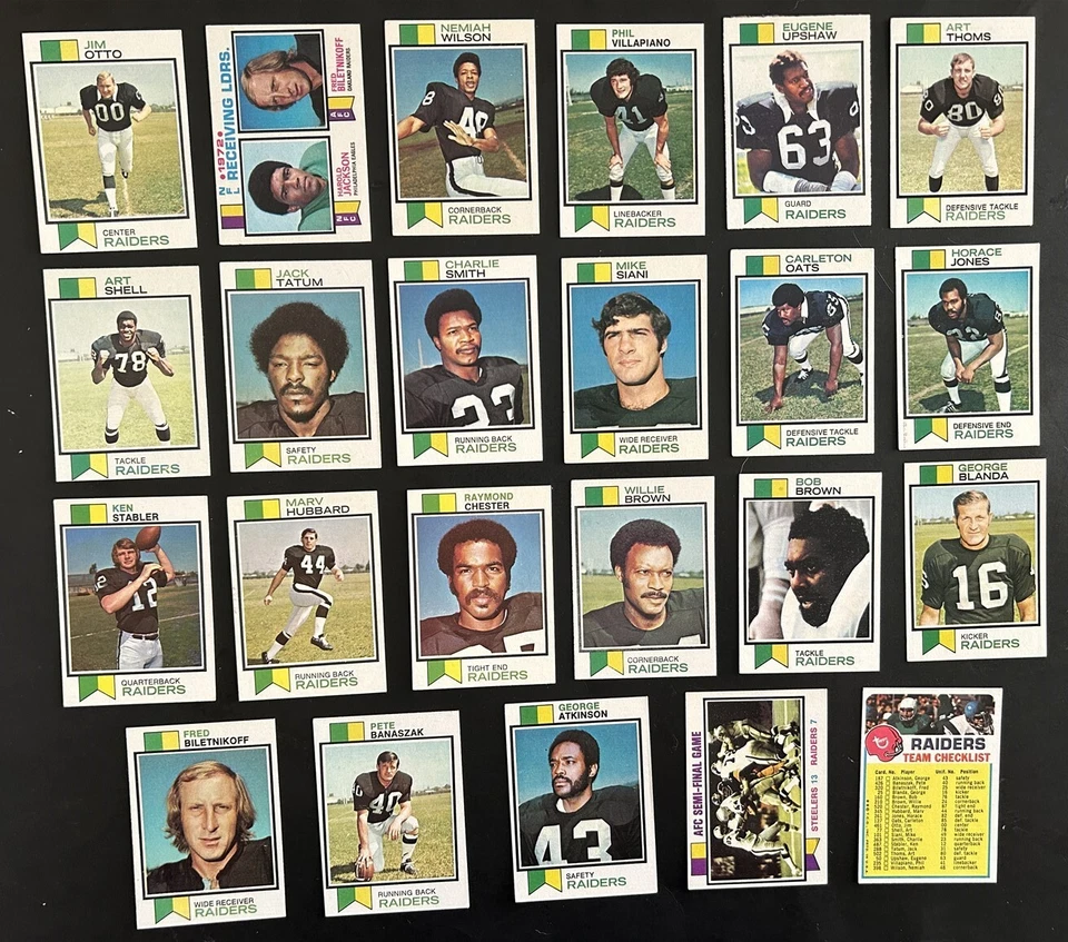 1973 Topps OAKLAND RAIDERS Complete TEAM Set KEN STABLER (R) Biletnikoff TATUM - Image 1 of 1
