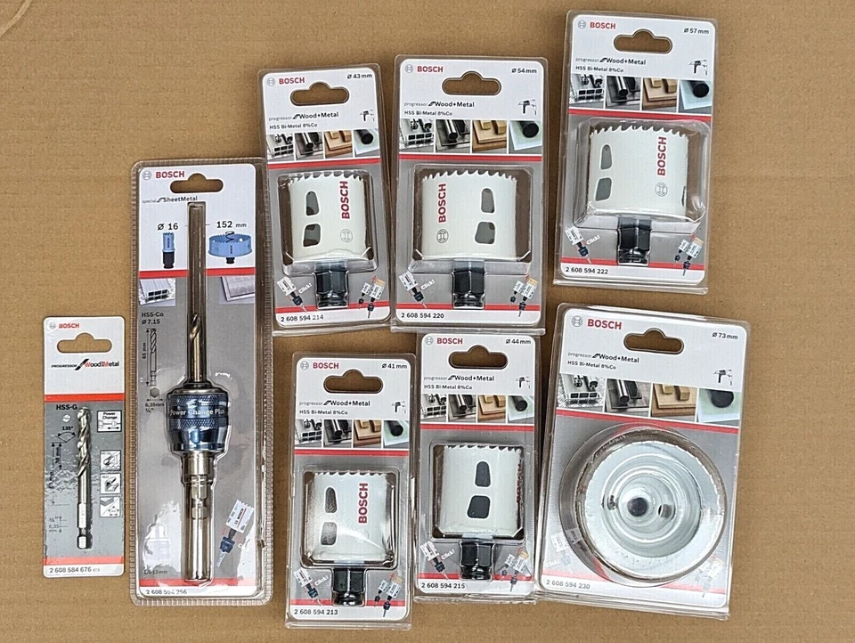 BOSCH POWER CHANGE PLUS COBALT HOLESAWS AND ARBOR VARIOUS SIZES - Image 1 of 1