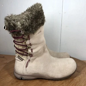 Salomon Boots Womens 7 Beige Suede Waterproof Insulated Pull On Winter Shoes - Picture 1 of 13