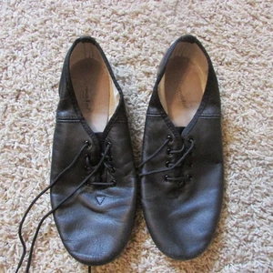 Revolution Black 8.5 Tie Dance Jazz Shoes Leather - Picture 1 of 2