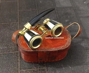 Handmade Brass Opera Glasses with Mother of Pearl Handle – Vintage Theater Look - Picture 1 of 5