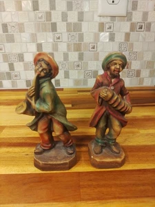 Chalk Ware Männer spielen Musikinstrumente. Figur Made in Italy  - Bild 1 von 10