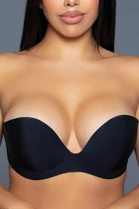 BW2305 Women's Invisible Strapless Push Up Bra With Adhesive Backless Design - Picture 1 of 10