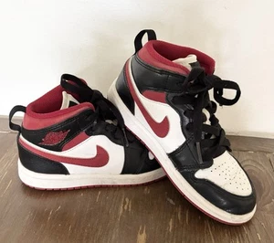 Nike Air Jordan 1 Youth Shoes Sz 12C Red Black White High Tops - Picture 1 of 10