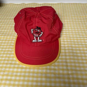 Vintage 1999 M&M Red Nylon Adjustable Cap Hat New - Picture 1 of 5