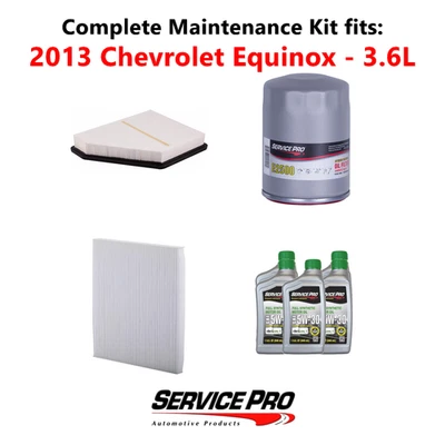2013 Chevrolet Equinox 3.6L Complete Cabin, Air & Oil Filter Kit (5W-30) - Изображение 1 из 4