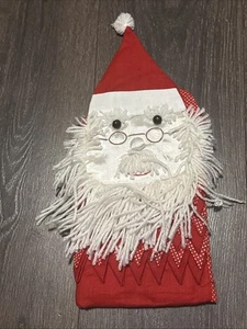 Vintage Santa Clause Oven Mitt 3D Christmas Granny Chic Folk Art 1990s Cute - Picture 1 of 5