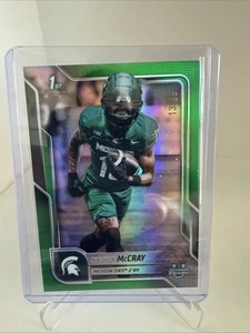 CHRISHON MCCRAY 2025 Bowman Chrome U #155 Green Refractor /99 Michigan St A1213 - Picture 1 of 2