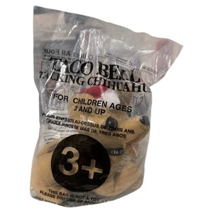 Vtg Feliz Navidad Taco Bell Chihuahua 6" Talking Plush Dog Christmas Santa Hat - Picture 1 of 4