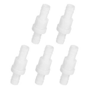 5 Pcs 1/2" Plastic One Way Inline Check Valve, Barb Hose Non Return, White - Picture 1 of 6