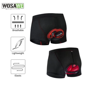 WOSAWE 5D Gel Padded Bicycle Underwear Cycling Shorts MTB Bike Underpants Shorts - Bild 1 von 15