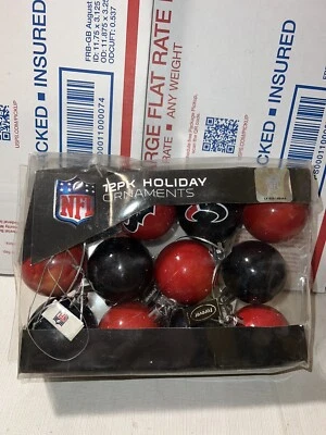 HOUSTON TEXANS HOLIDAY ORNAMENTS 12 PACK CHRISTMAS BALLS FOREVER COLLECTIBLES - Image 1 of 3