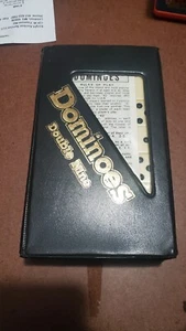 DOMINOES Double 9 Standard Size Tile And Black Vinyl Case Vintage Set Of 55 - Picture 1 of 4