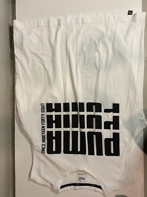 Vintage Puma Cut Off T-shirt All White Size Large - Image 1 of 3